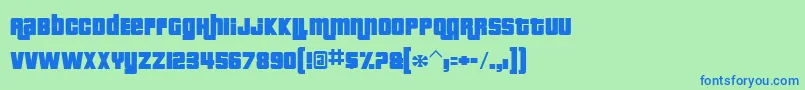 PricedownRus Font – Blue Fonts on Green Background