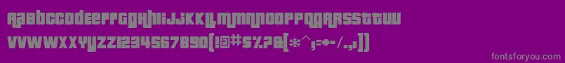 PricedownRus-Schriftart – Graue Schriften auf violettem Hintergrund