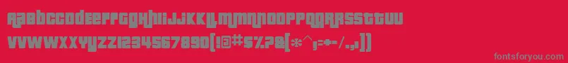 フォントPricedownRus – 赤い背景に灰色の文字