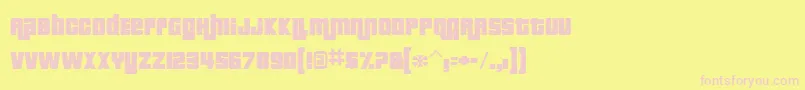 PricedownRus Font – Pink Fonts on Yellow Background