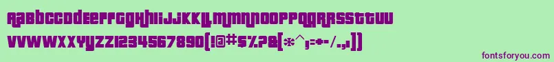 PricedownRus Font – Purple Fonts on Green Background