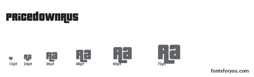 PricedownRus Font Sizes