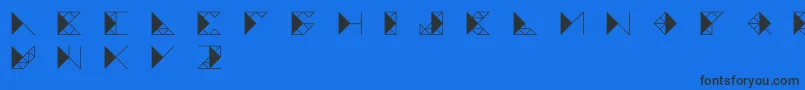 Czcionka Trianglefutura – czarne czcionki na niebieskim tle