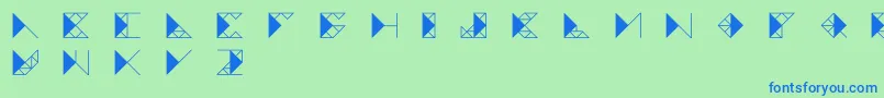 Trianglefutura-fontti – siniset fontit vihreällä taustalla