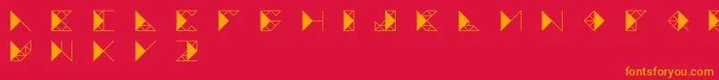 フォントTrianglefutura – 赤い背景にオレンジの文字