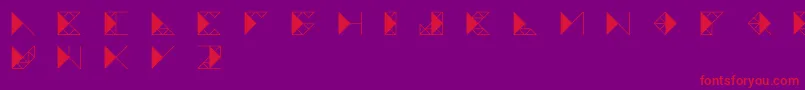 Trianglefutura-Schriftart – Rote Schriften auf violettem Hintergrund