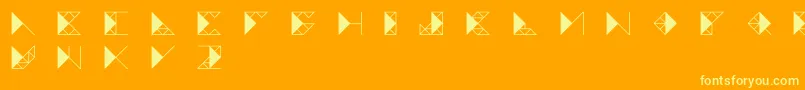 Trianglefutura Font – Yellow Fonts on Orange Background