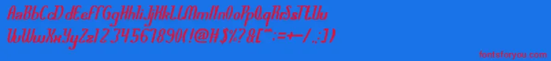 AirPlanet Font – Red Fonts on Blue Background