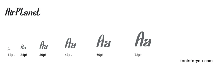 AirPlanet Font Sizes