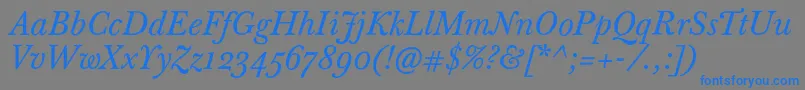 fuente BaskervilleTenProItalic – Fuentes Azules Sobre Fondo Gris