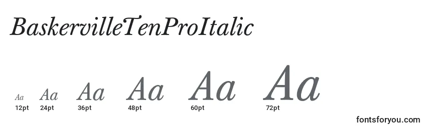 BaskervilleTenProItalic Font Sizes