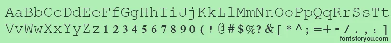 フォントRod – 緑の背景に黒い文字