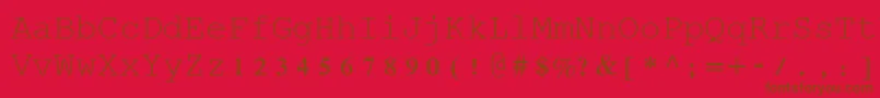 Rod-Schriftart – Braune Schriften auf rotem Hintergrund