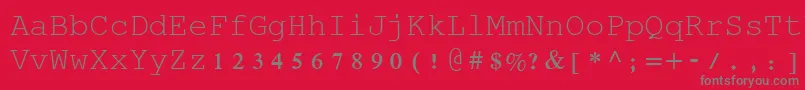 フォントRod – 赤い背景に灰色の文字