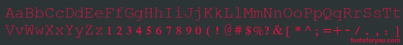 フォントRod – 黒い背景に赤い文字