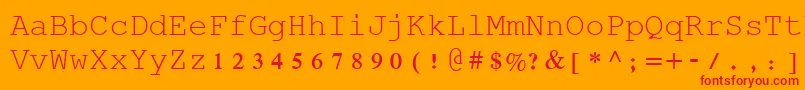 Rod-Schriftart – Rote Schriften auf orangefarbenem Hintergrund