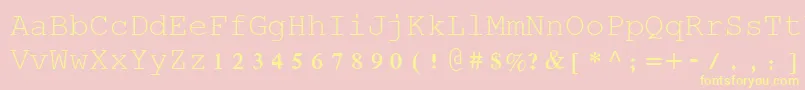 Rod-fontti – keltaiset fontit vaaleanpunaisella taustalla