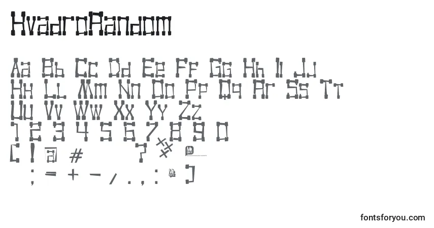 A fonte KvadroRandom – alfabeto, números, caracteres especiais