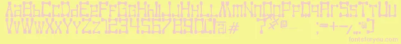 KvadroRandom Font – Pink Fonts on Yellow Background