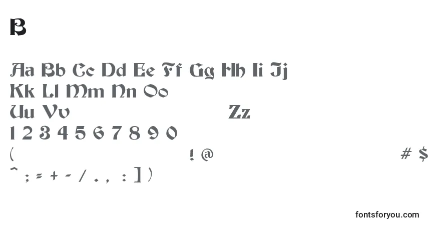 Schriftart BeckerMedium – Alphabet, Zahlen, spezielle Symbole