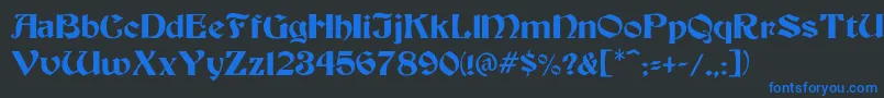 BeckerMedium Font – Blue Fonts on Black Background