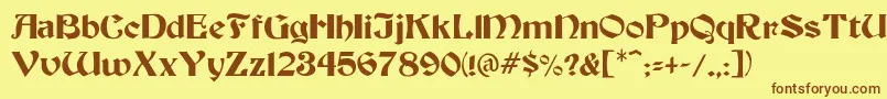 BeckerMedium Font – Brown Fonts on Yellow Background