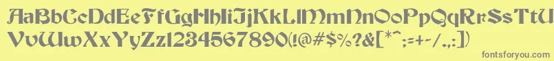 BeckerMedium Font – Gray Fonts on Yellow Background