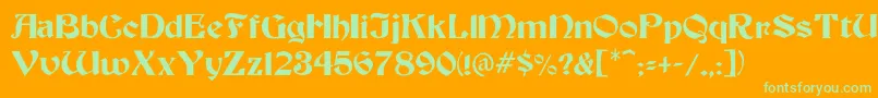 Шрифт BeckerMedium – зелёные шрифты на оранжевом фоне