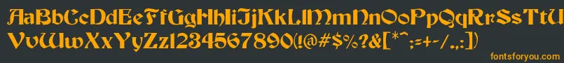 BeckerMedium-Schriftart – Orangefarbene Schriften auf schwarzem Hintergrund