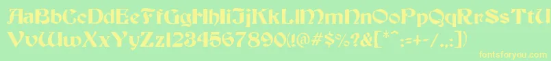 BeckerMedium Font – Yellow Fonts on Green Background