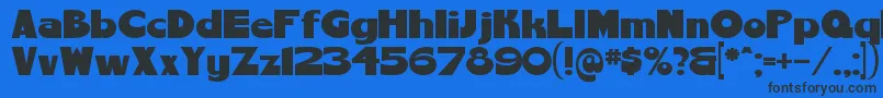 フォントChemyretroV01 – 黒い文字の青い背景