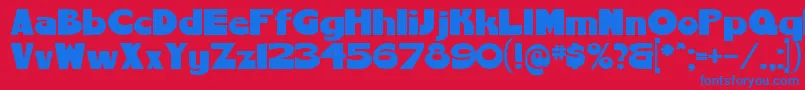 ChemyretroV01 Font – Blue Fonts on Red Background