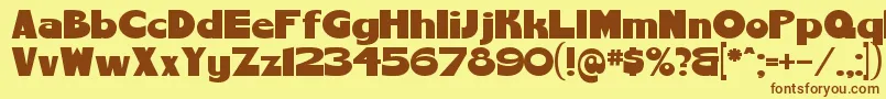 ChemyretroV01 Font – Brown Fonts on Yellow Background