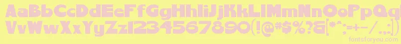 ChemyretroV01-fontti – vaaleanpunaiset fontit keltaisella taustalla