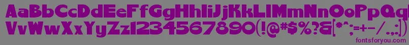 フォントChemyretroV01 – 紫色のフォント、灰色の背景