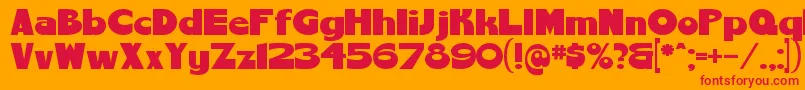 ChemyretroV01 Font – Red Fonts on Orange Background