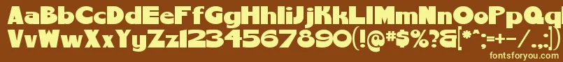 ChemyretroV01-fontti – keltaiset fontit ruskealla taustalla