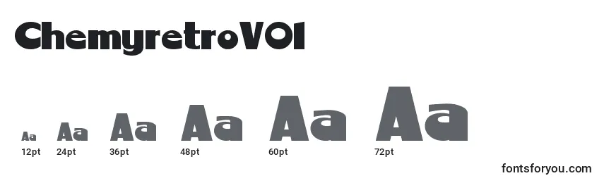 Размеры шрифта ChemyretroV01 (106549)
