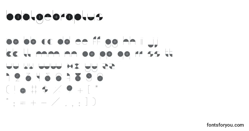 Schriftart BdAlgebraPlus – Alphabet, Zahlen, spezielle Symbole