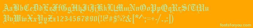 Шрифт MarriageRegular – зелёные шрифты на оранжевом фоне