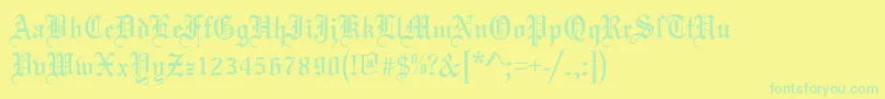 Weitere Informationen zur MarriageRegular-Schriftart MarriageRegular-Schriftart – Grüne Schriften auf gelbem Hintergrund