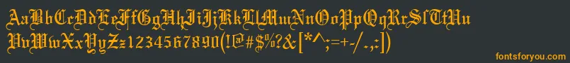 フォントMarriageRegular – 黒い背景にオレンジの文字