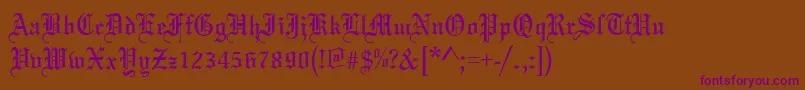 MarriageRegular-Schriftart – Violette Schriften auf braunem Hintergrund