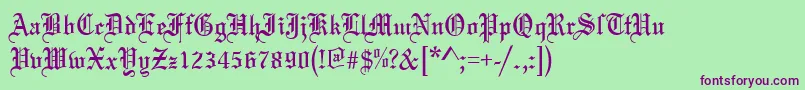 MarriageRegular Font – Purple Fonts on Green Background