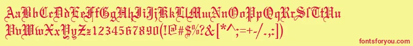 MarriageRegular Font – Red Fonts on Yellow Background