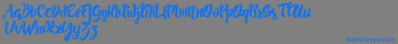 PancakesyrupRegular-Schriftart – Blaue Schriften auf grauem Hintergrund