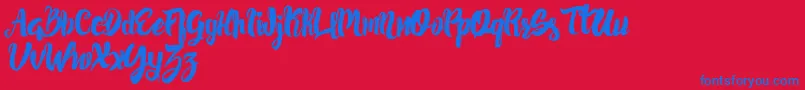 PancakesyrupRegular Font – Blue Fonts on Red Background