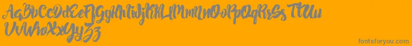 Weitere Informationen zur PancakesyrupRegular-Schriftart PancakesyrupRegular-Schriftart – Graue Schriften auf orangefarbenem Hintergrund