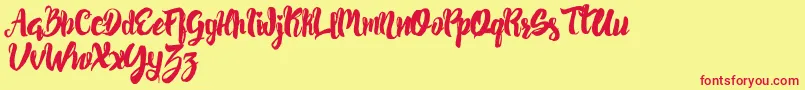 PancakesyrupRegular Font – Red Fonts on Yellow Background
