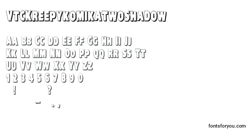 A fonte VtcKreepykomikatwoShadow – alfabeto, números, caracteres especiais